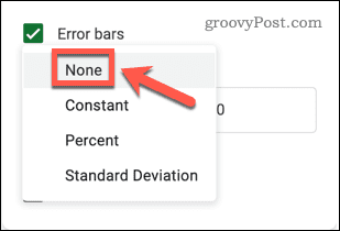 Създаване на лента за грешки в Google Таблици