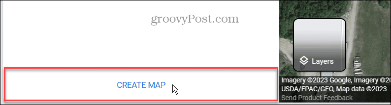 опция за създаване на карта google maps