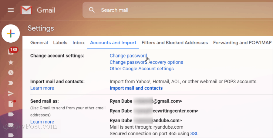 нулиране на gmail парола