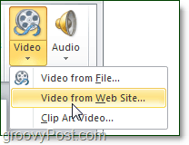 Опция за видео от уеб сайт в PowerPoint 2010