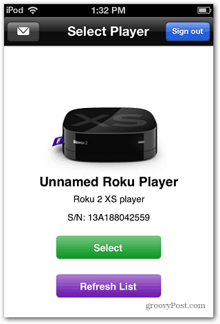 Изберете Roku Player
