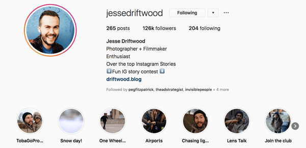 Профилът на Джеси Дрифтвуд в Instagram.