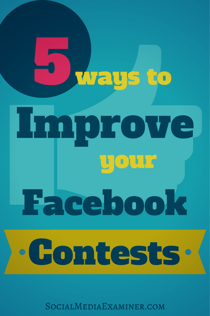 как да подобря състезанията във Facebook