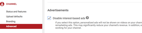 Как да настроите рекламна кампания в YouTube, стъпка 36, опция за предотвратяване на конкретно видеоразположение от конкуренти във вашия канал