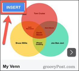 Вмъкване на диаграма на Venn с помощта на Cacoo в Google Docs