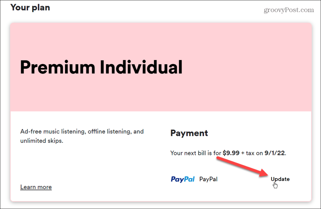 Как да промените метода на плащане в Spotify