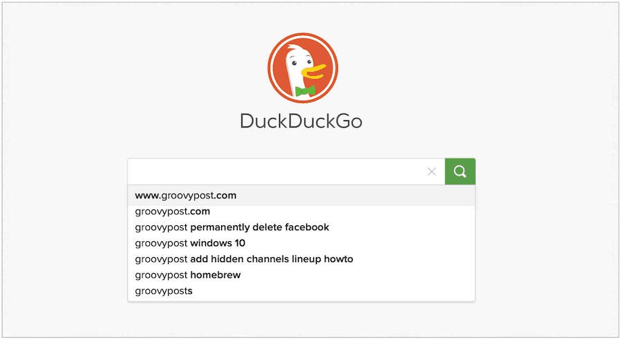 Уебсайт на DuckDuckGo