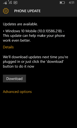Актуализация на Windows 10 Mobile April