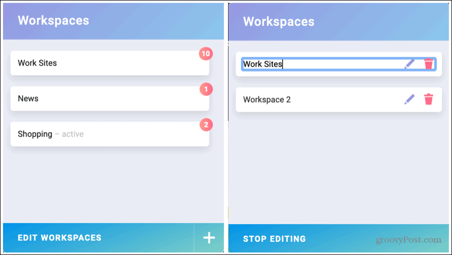 Tab Workspaces за организиране на раздели на Firefox
