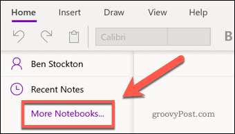 Икона на менюто OneNote More Notebooks