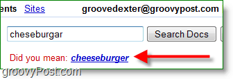 никога повече не грешкайте чизбургер! google docs има правописни предложения 