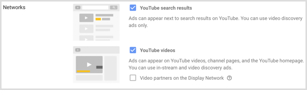 Настройки на мрежи за кампания в Google AdWords.