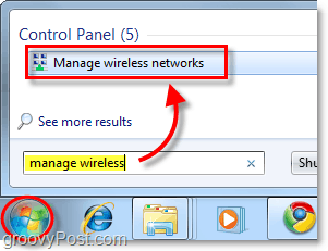 управлявайте безжичните мрежи в Windows 7