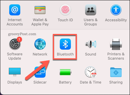 Отваряне на менюто за настройки на Bluetooth на Mac