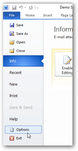 опции на файла
