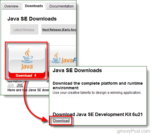 изтегляне на средата за изпълнение на Java sdk