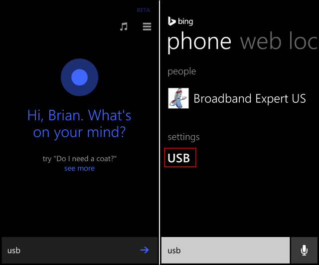 Намерете скрити настройки на Windows Phone 8.1 USB
