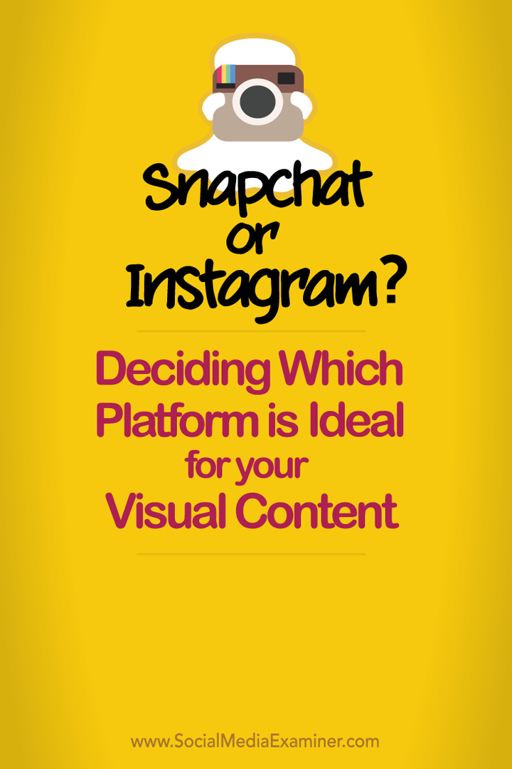 решете дали Snapchat или Instagram са идеални за вашето визуално съдържание