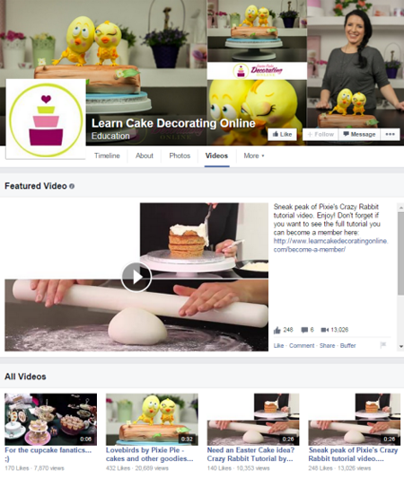 научете декориране на торти онлайн видеоклипове във Facebook