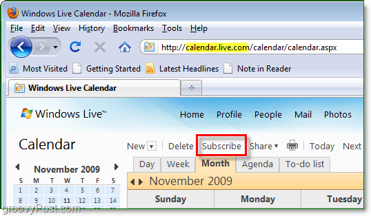 абонирайте се в Windows live календар за google или друг календар