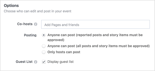 Въведете имената на бизнес страниците или приятелите, с които ще споделите вашето събитие във Facebook.