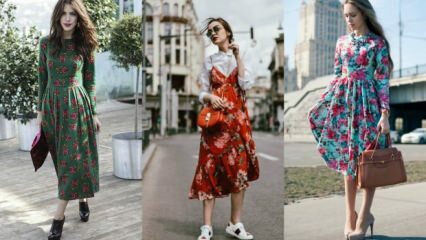 Тенденция на сезонните флорални рокли комбинации