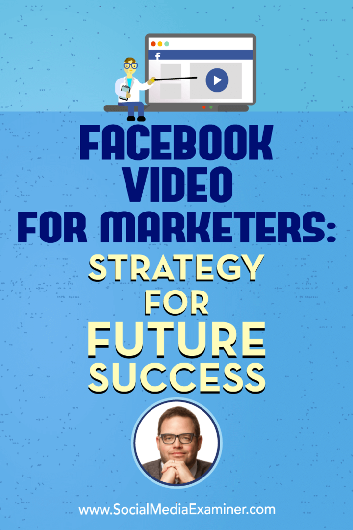 Facebook Video for Marketers: Стратегия за бъдещ успех, включваща прозрения от Джей Баер в подкаста за социални медии.
