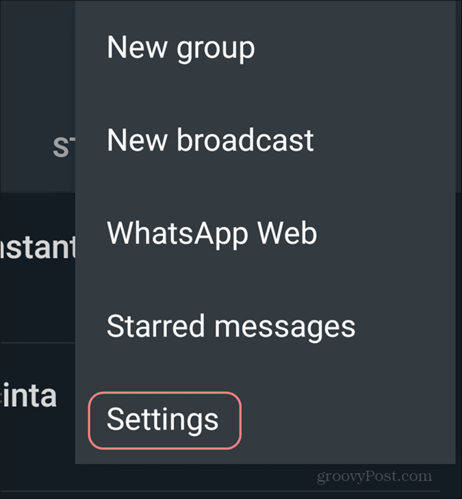 Изтрийте настройките на акаунта в WhatsApp