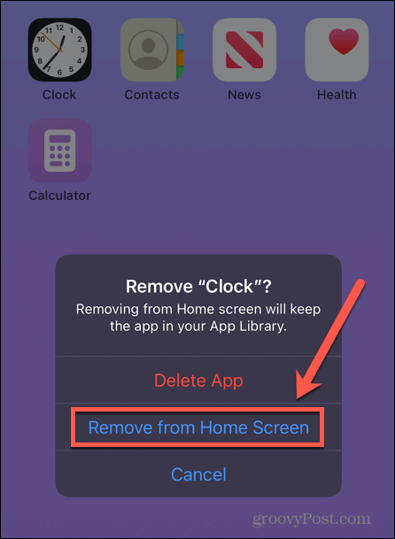 iphone премахнете приложението от началния екран