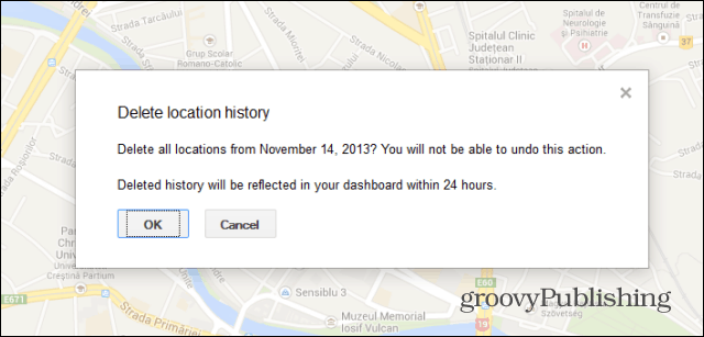 История на местоположенията в Google