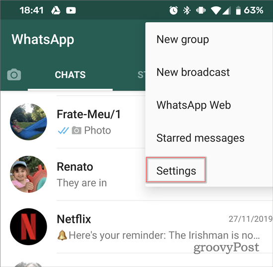 WhatsApp спре да добавя към Настройки за групи