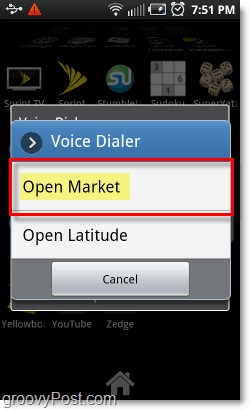 Отворете пазара на приложения за Android чрез глас на андроид телефони
