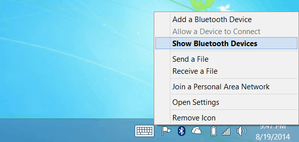 Показване на Bluetooth устройства
