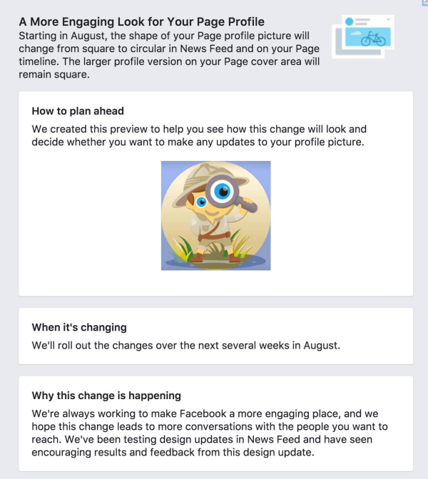 Facebook променя снимките на профила на страницата от квадратни на кръгли.