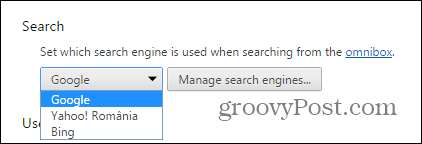 Доставчик за търсене в Chrome