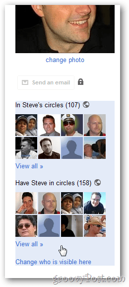 google + профил в кръг