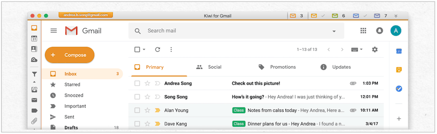 Киви за Gmail