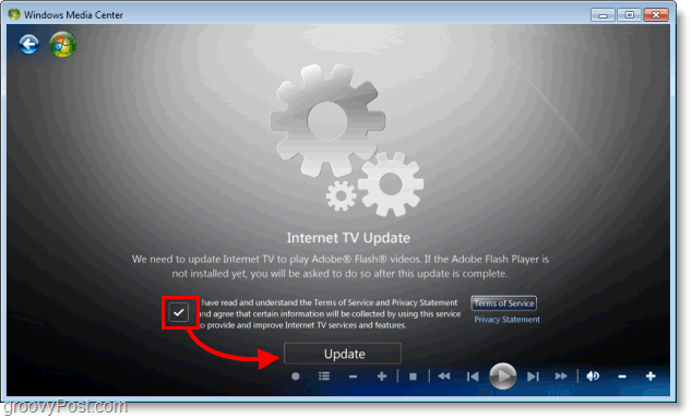 Windows 7 Media Center - инсталирайте актуализация на интернет телевизия