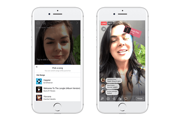 Facebook тества Lip Sync Live, нова функция, предназначена да позволи на потребителите да изберат популярна песен и да се преструват, че я пеят в излъчване на живо на Facebook.