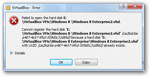грешка в виртуалната кутия - не успя да отвори uuid на твърдия диск