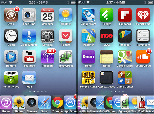 Шест и 10 икони на iOS Dock