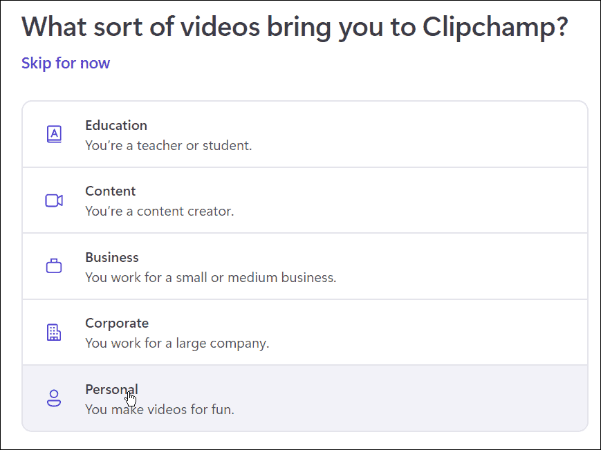 за лична употреба clipchamp видео редактор на windows