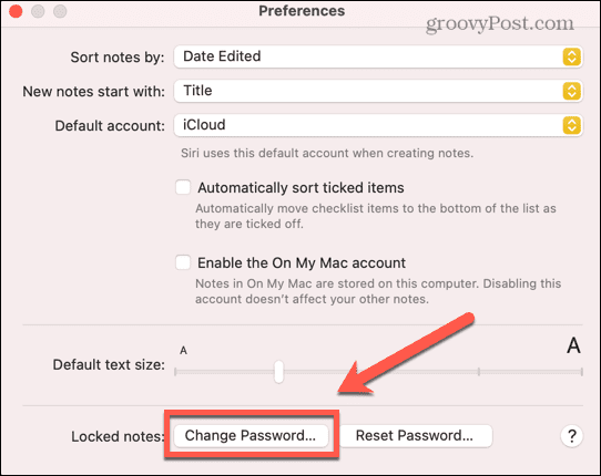 mac промяна на паролата