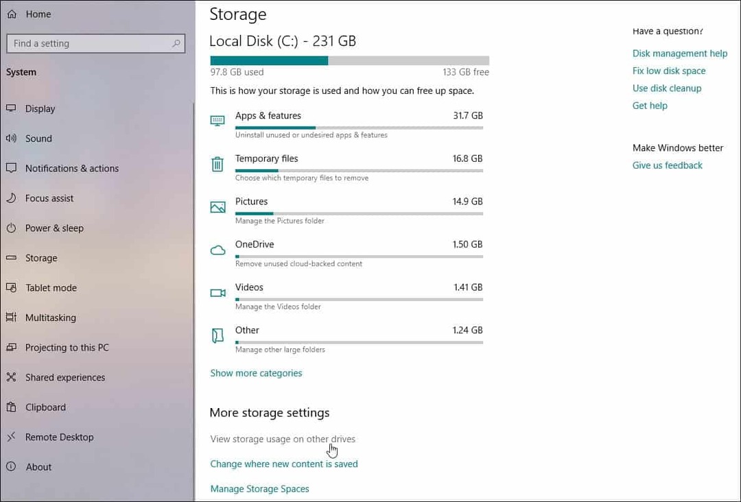 Как да видите всички свързани устройства за съхранение на Windows 10 1903 май 2019 г. Актуализация