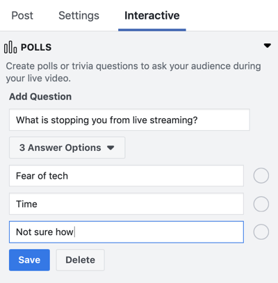 Как да използвате Facebook Live във вашия маркетинг, стъпка 5.