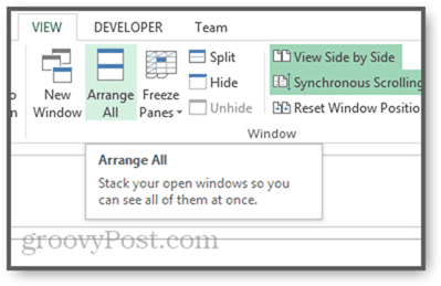 подредете прозорци, разположени вертикално каскадно в excel 2013