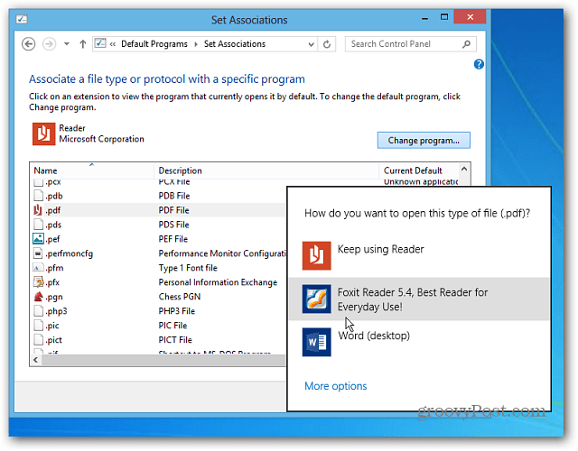 Файлови асоциации на Windows 8