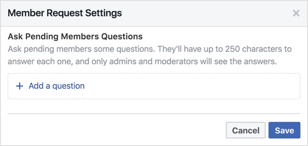 Можете да зададете на чакащи членове на група във Facebook 3 въпроса.
