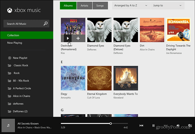 Уеб интерфейс на Xbox Music