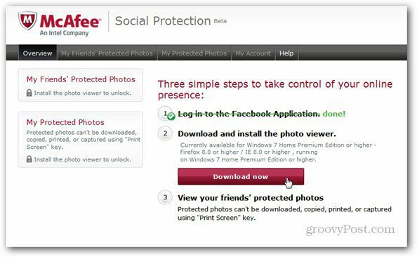 mcaffee социална защита инсталирайте зрителя за снимки